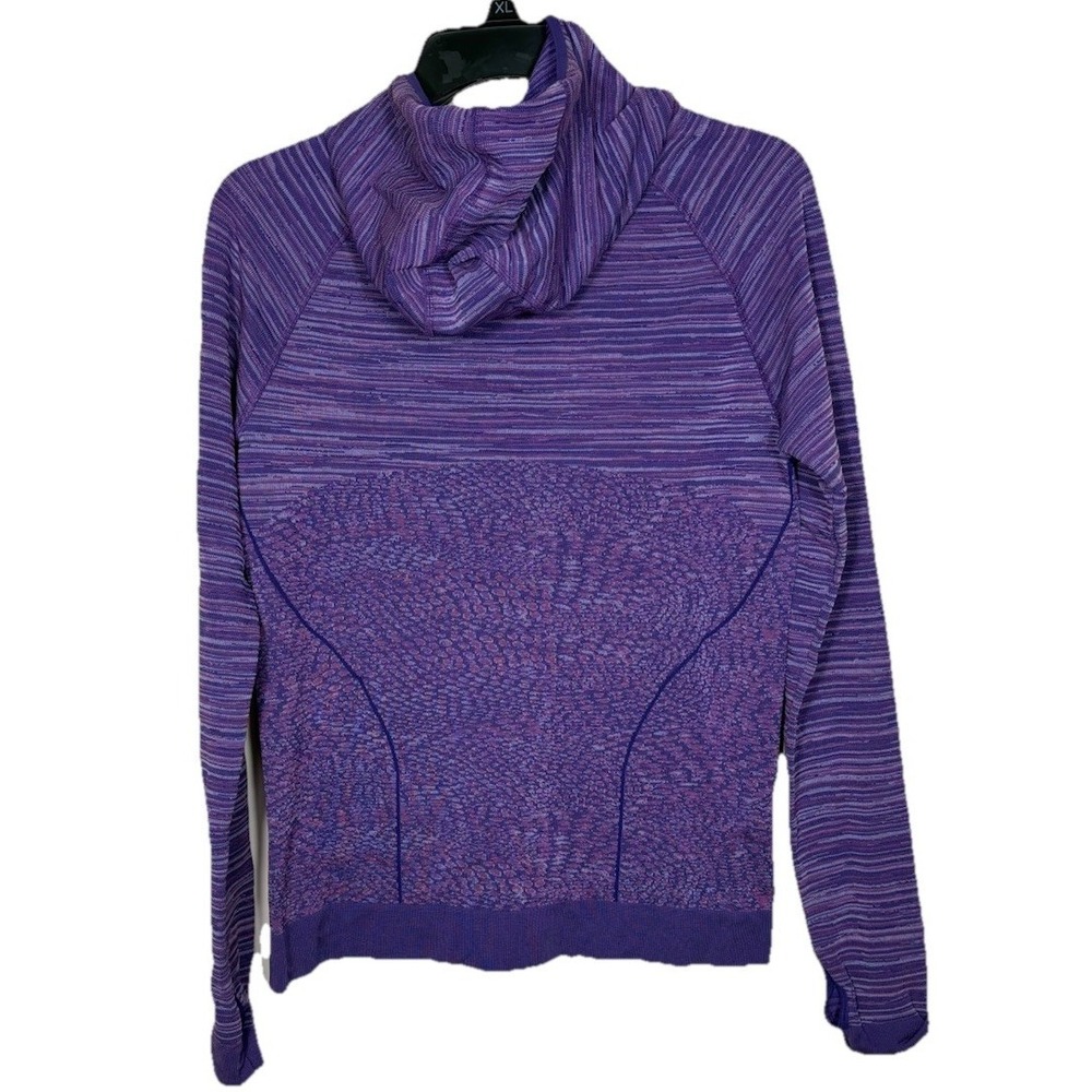 Title Nine Women's Purple Full Zip Hoodie Size M Athletic Tennis Golf Thumbholes - Picture 3 of 4